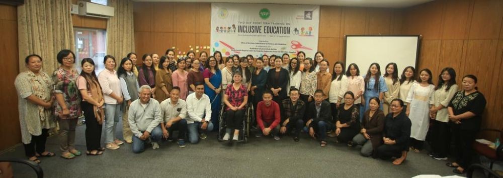 State Disability Commissioner and resource persons along with the participants of the training on Inclusive Education and Universal Design for Learning held in Kohima.